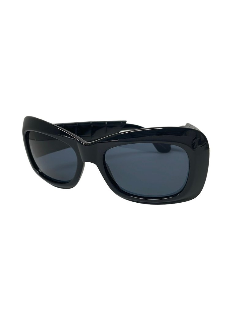 Versace Gianni Sunglasses Black Gold Leather Eyewear